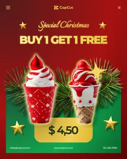 Christmas Strawberry Ice Cream Promotion Instagram Potrait