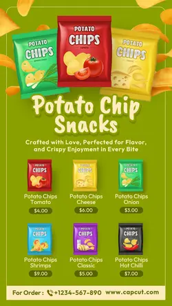 Food & Beverage Potato Chip Snacks Instagram Story