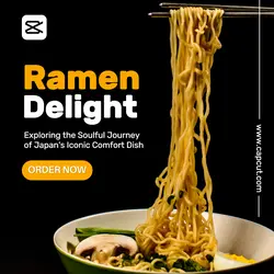 Food Ramen Product Display Black and Yellow