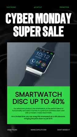 Cyber Monday Electronic Sale Instagram Story