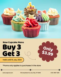 Food and Beverages Cupcake New Menu Promotion