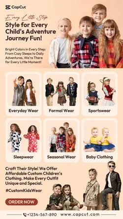 8 Multi-product Image Children's Clothes Collection Product Display