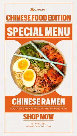 Chinese Special Ramen Food Instagram Story Post