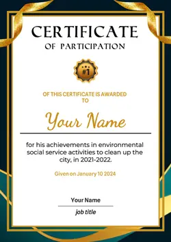 Non-marketing, Certificate, Luxury certificate with blue and gold theme