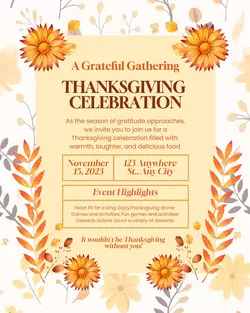 Thanks Giving Dinner Invitation Instagram Portrait