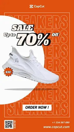 Fashion Sneakers Promotions Instagram Story Oranye