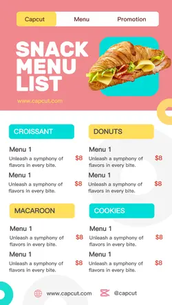 Snack Product Pricelist Modern Instagram Story