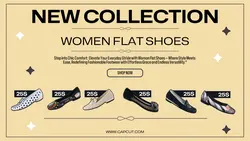 New Collection Woman Flat Shoes Banner Display