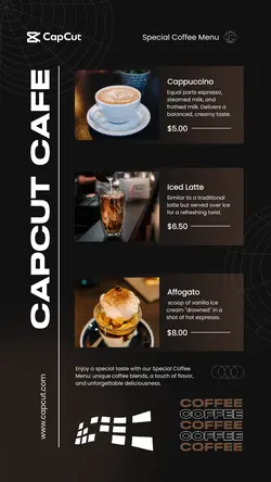 Coffee Menu List Instagram Story