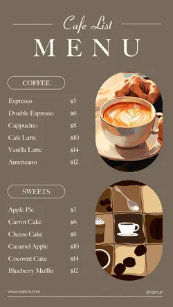 Cafe Menu List Illustration Tiktok Post