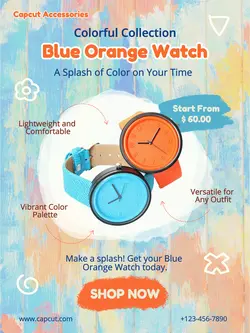 Accessories Blue Orange Watch Promotion