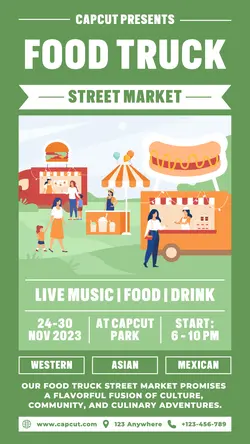 Food Truck Street Market Poster Promotion TikTok