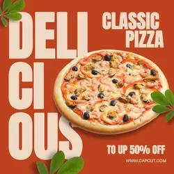 Classic Pizza Food and Beverage Instagram Post