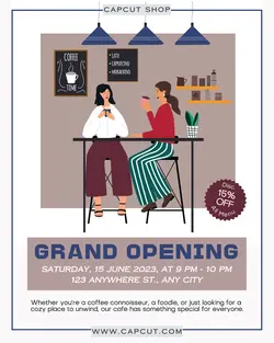Food Cafe Grand Opening Instagram Portrait