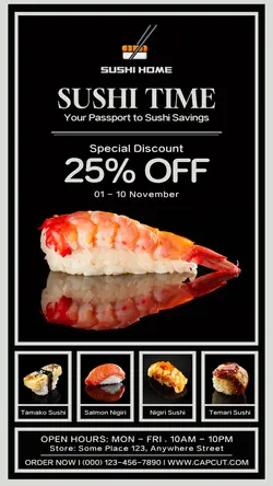 sushi restaurant promotion instagram story