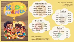 food kids menu twitter post