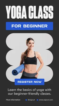 Black and Blue Modern Yoga Class Instagram Story