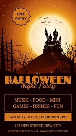 Halloween Night Party Invitation Instagram Story