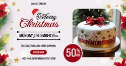 Christmas promotion product cake white red facebook app ads
