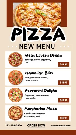 Pizza Menu Instagram Story