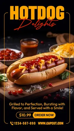 Food and Beverage Hot Dog Delights Instagram Story