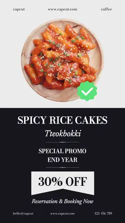 Spicy Rice Cakes Korean Food Promo Instagram Story