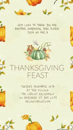 Thanksgiving Feast Invitation Instagram Story