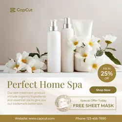Beauty Spa Promo Instagram Post White Minimalist