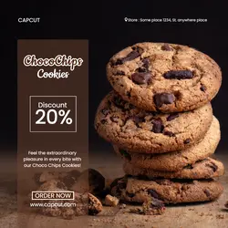 chocolate chips cookies promotion instagram post
