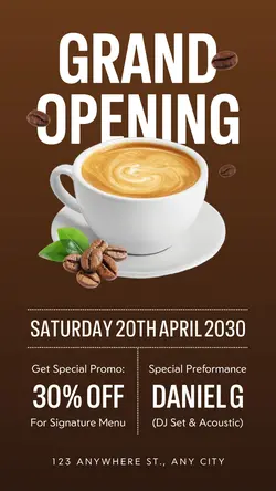 Coffee Shop Grand Opening Instagram Story