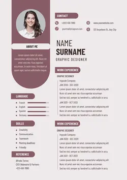Business Graphic Designer Resume Minimalist
