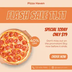 Pizza Flash Sale Instagram Post