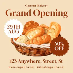 Food Grand Opening Bakery Shop Instagram Post