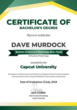 Non-Marketing Degree Certificate
