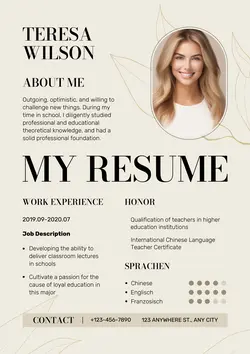 Education Personal resume Product display Business