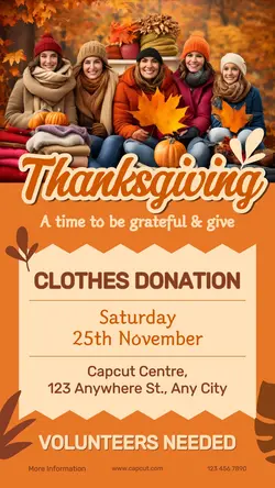 Thanksgiving Clothes Donation Instagram Story