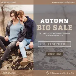 Fashion Autumn Clothing Promotion Instagram Post