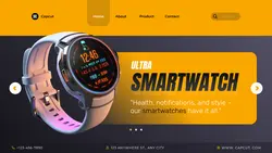 Electronics Advertisement Landing Page Website SmartWatch - Yellow Black