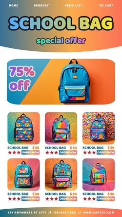 Fashion School Bag Sale Promotion Instagram Story