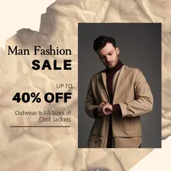 Man Fashion Sale Instagram Post Brown Minimalist