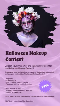Halloween Makeup Contest Instagram Story