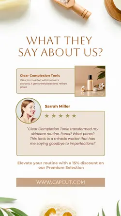 Minimalist Serum Testimonial for Instagram Story