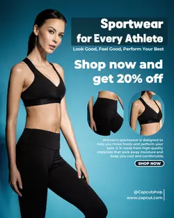 woman sportwear product promotion instagram post