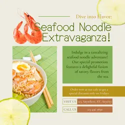 Green Seafood Noodle Promotion Instagram Post