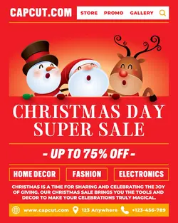 Christmas Super Sale Promotion Instagram Portrait