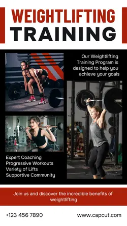Sports Weightlifting Training Instagram Story