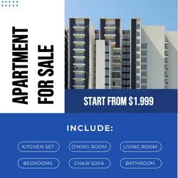 Real Estate Apartment For Sale Blue Minimalist Instagram Post