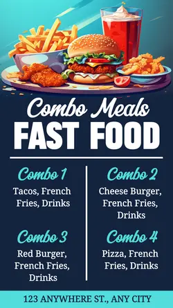 Combo Meals Fast Food Promotion Instagram Story