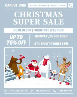 Christmas Super Sale Promotion Instagram Portrait