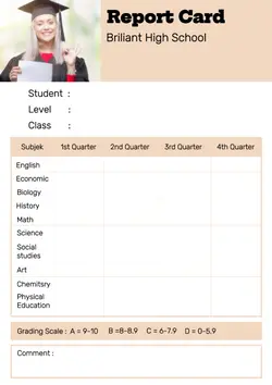 Non-Marketing Report Card Briliant Pink